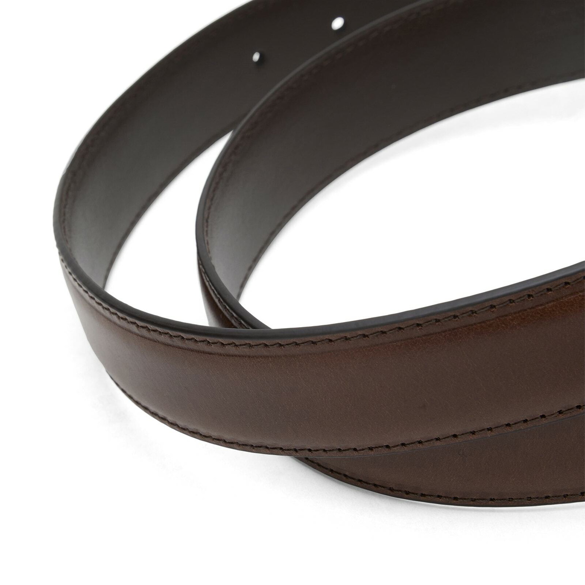 Anderson's Men's Andersons Narrow Stitch Trimmed Leather Belt in Brown