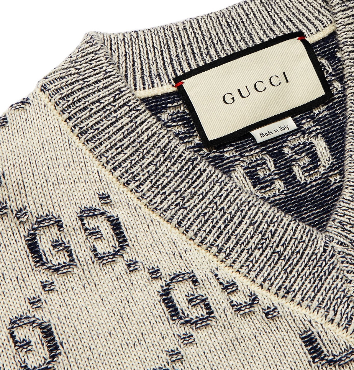 Gucci - Logo-Jacquard Cotton Sweater - Gray Gucci