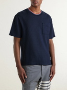 Thom Browne - Pointelle-Knit Cotton and Linen-Blend T-Shirt - Blue