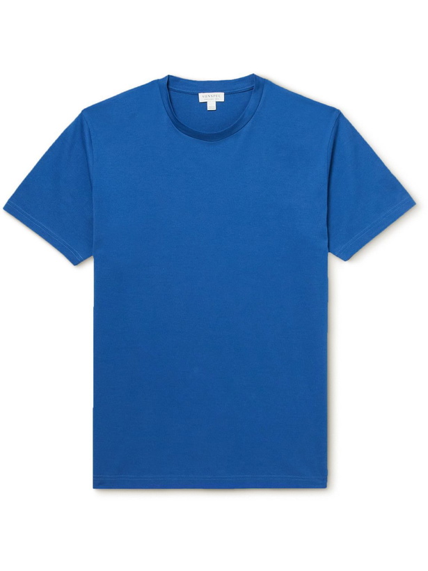 Photo: Sunspel - Riviera Cotton-Jersey T-Shirt - Blue