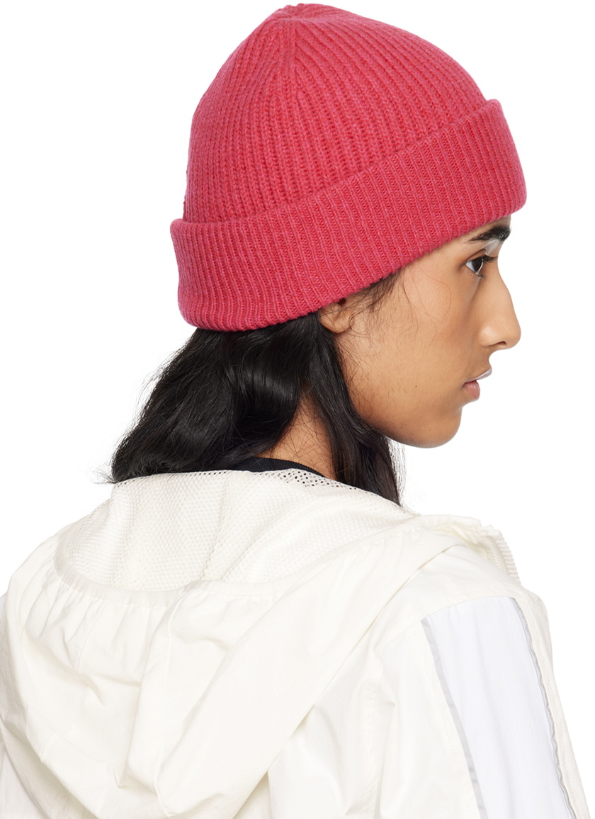 【ひろり】GANNI ピンク リブ編み ビーニー Ganni Knit Hat - Hot Pink | Garmentory
