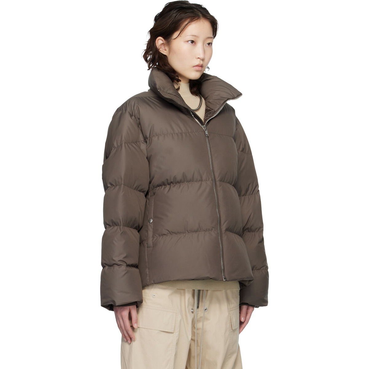 Rick Owens Moncler + Rick Owens Taupe Cyclopic Down Jacket