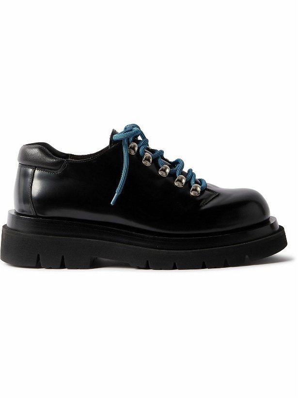 Photo: Bottega Veneta - Glossed-Leather Derby Shoes - Black