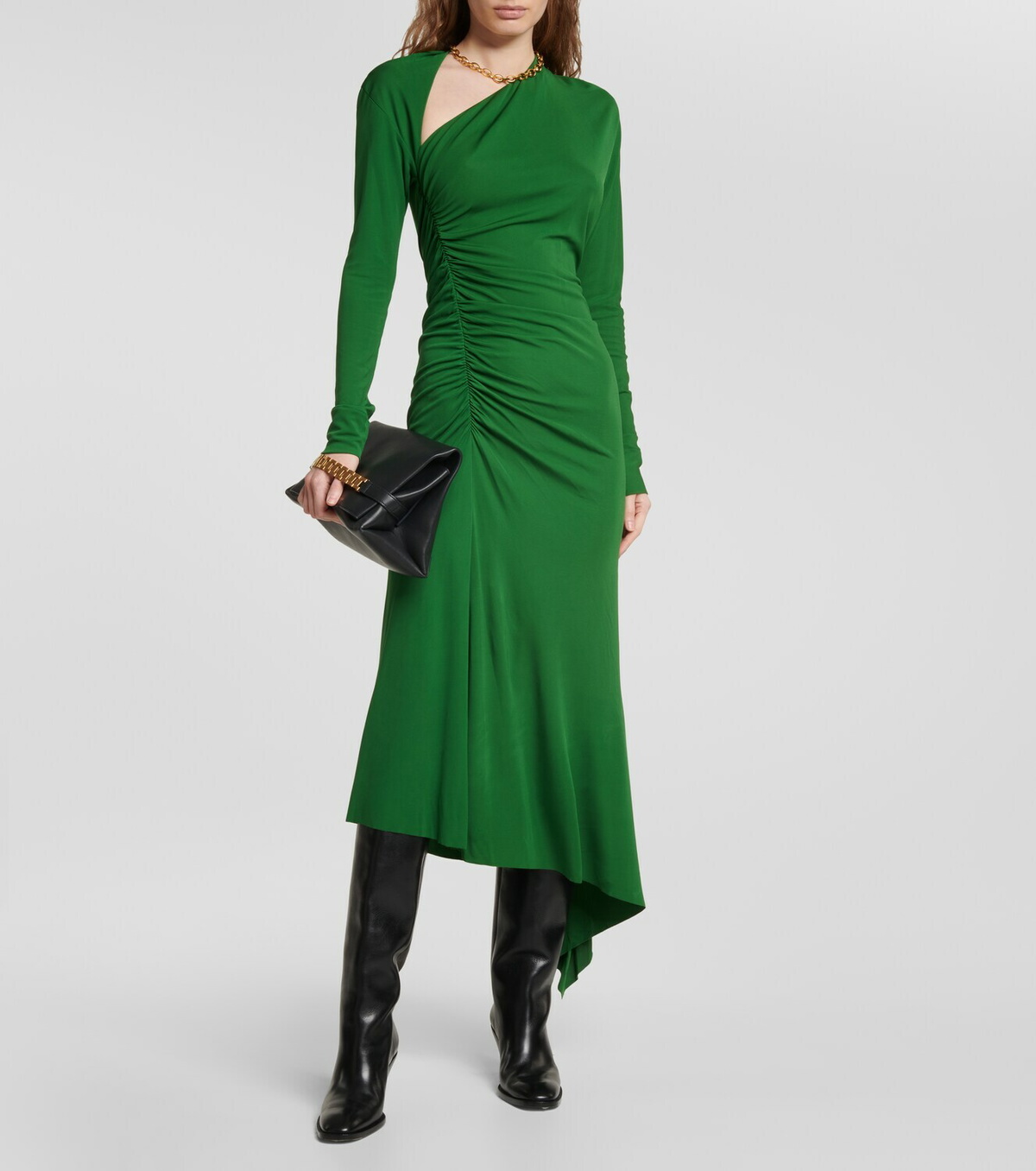 Victoria Beckham - Asymmetric cutout jersey midi dress