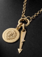 Foundrae - Strength and Arrow Medium Belcher 18-Karat Gold Diamond Necklace