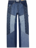 Marine Serre - Straight-Leg Printed Patchwork Jeans - Blue