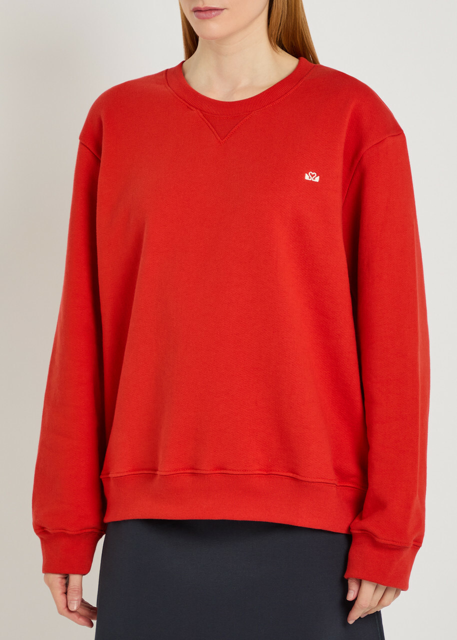 Spence Logo-embroidered Cotton Sweatshirt Red