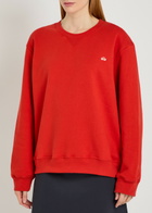 Spence Logo-embroidered Cotton Sweatshirt Red