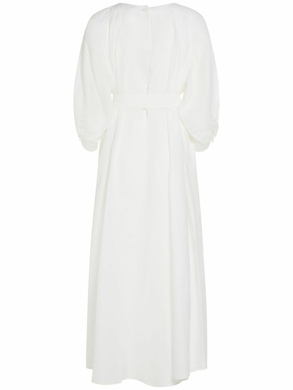 LORO PIANA - Mina Solaire 3/4 Sleeve Linen Midi Dress Loro Piana