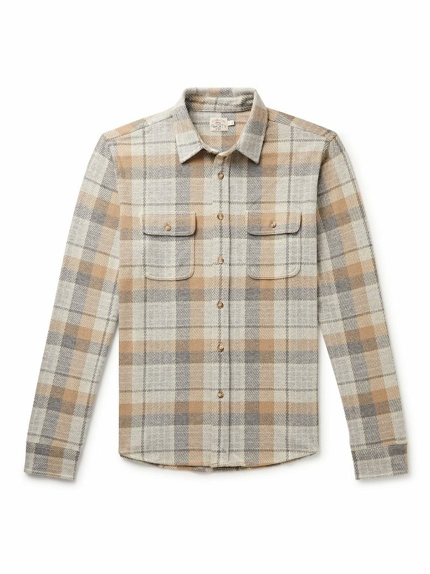 Photo: Faherty - Legend™ Checked Recycled Knitted Shirt - Neutrals