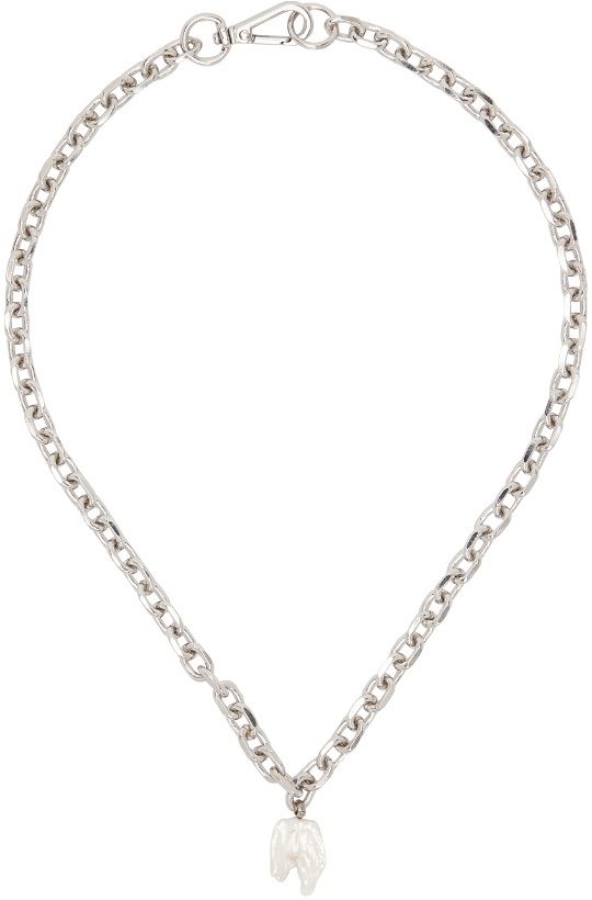Photo: Simone Rocha SSENSE Exclusive Silver Pearl Wing Necklace