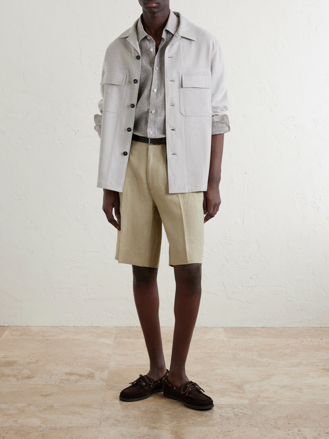 Slowear - Striped Linen Shirt - Brown