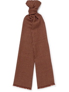 Loro Piana - Fringed Houndstooth Cashmere and Silk-Blend Scarf