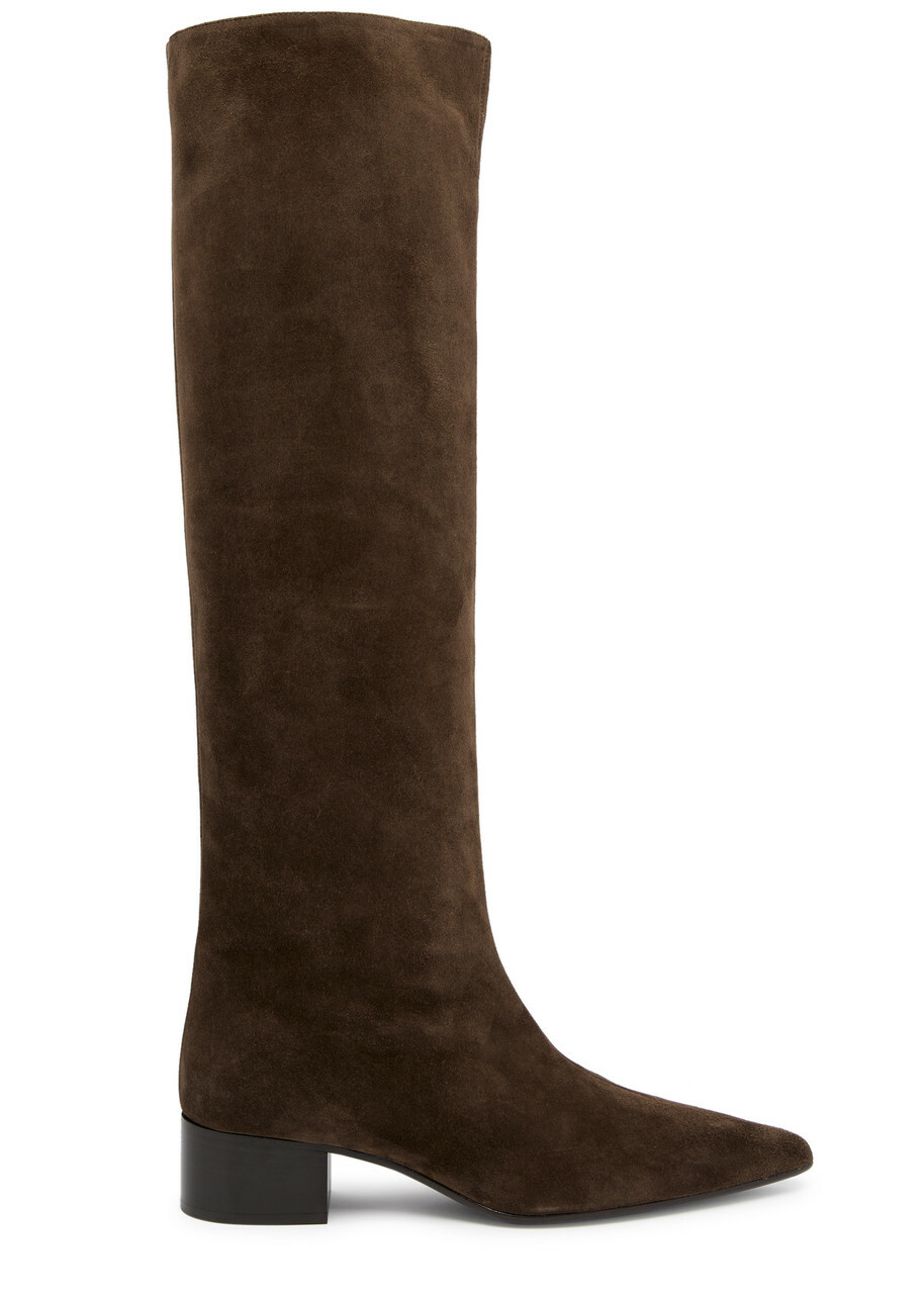 Khaite Andee 40 Suede Knee-high Boots Brown