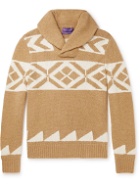 Ralph Lauren Purple label - Shawl-Collar Intarsia Cashmere Sweater - Brown