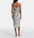 Jacques Wei Floral embellished silk-blend slip dress
