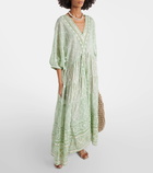 Juliet Dunn Embellished cotton kaftan