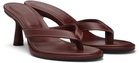 Aeyde Burgundy Daphne Leather Thong Heeled Sandals