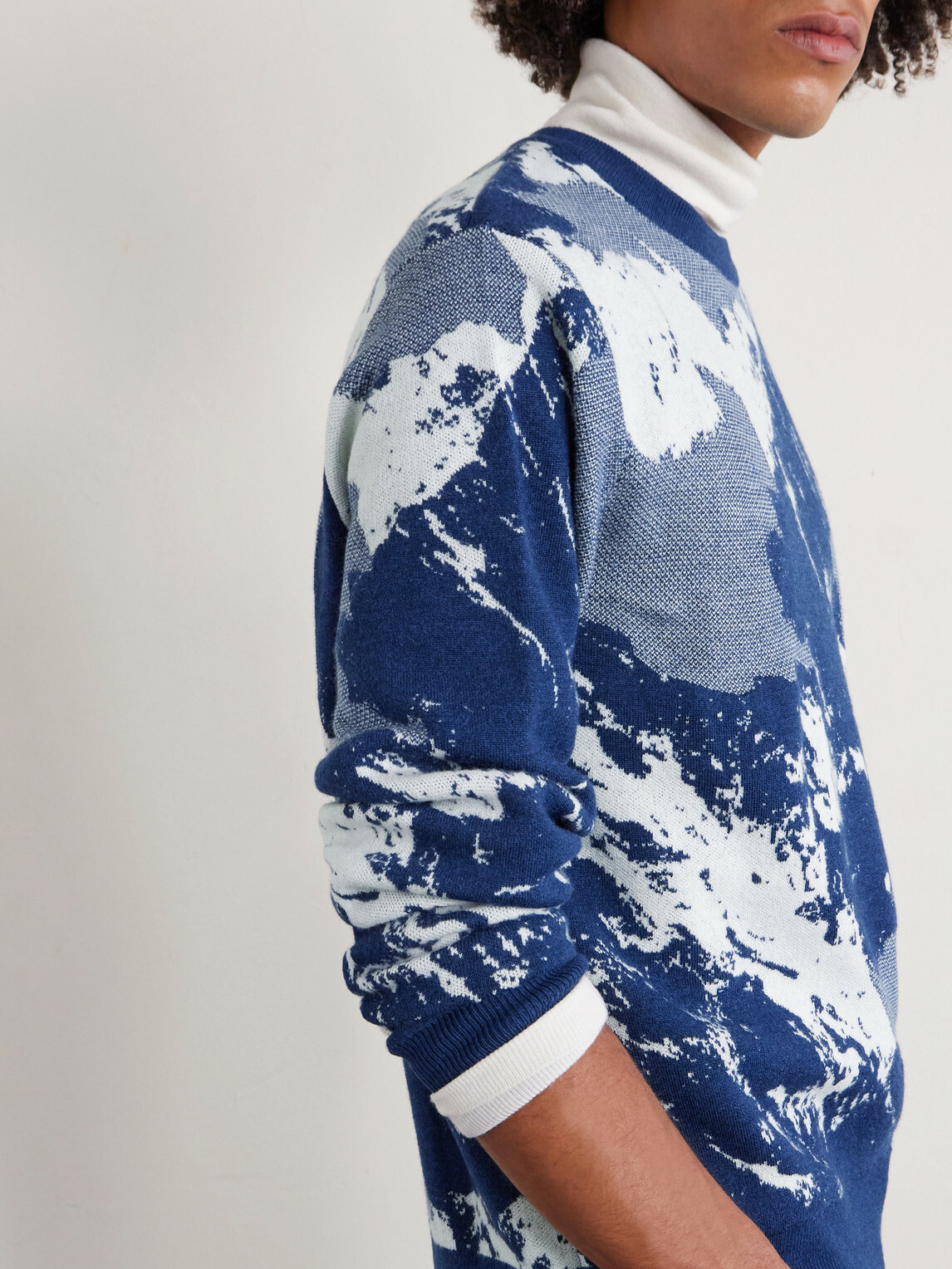 Fusalp - Mountain Logo-Appliquéd Merino Wool-Jacquard Sweater - Blue