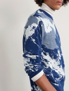 Fusalp - Mountain Logo-Appliquéd Merino Wool-Jacquard Sweater - Blue