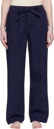 Tekla Navy Poplin Pyjama Pants