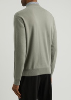 Emporio Armani Logo-embroidered Cashmere-blend Jumper Dark Grey