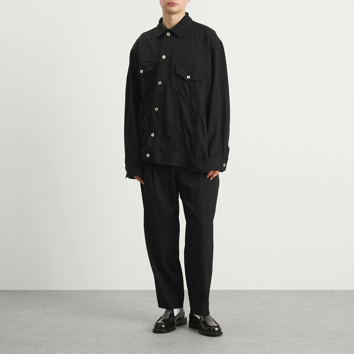 Comme des Garçons Men's Asymetric Denim Jacket in Black