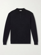 ATON - Cotton-Blend Polo Sweater - Black