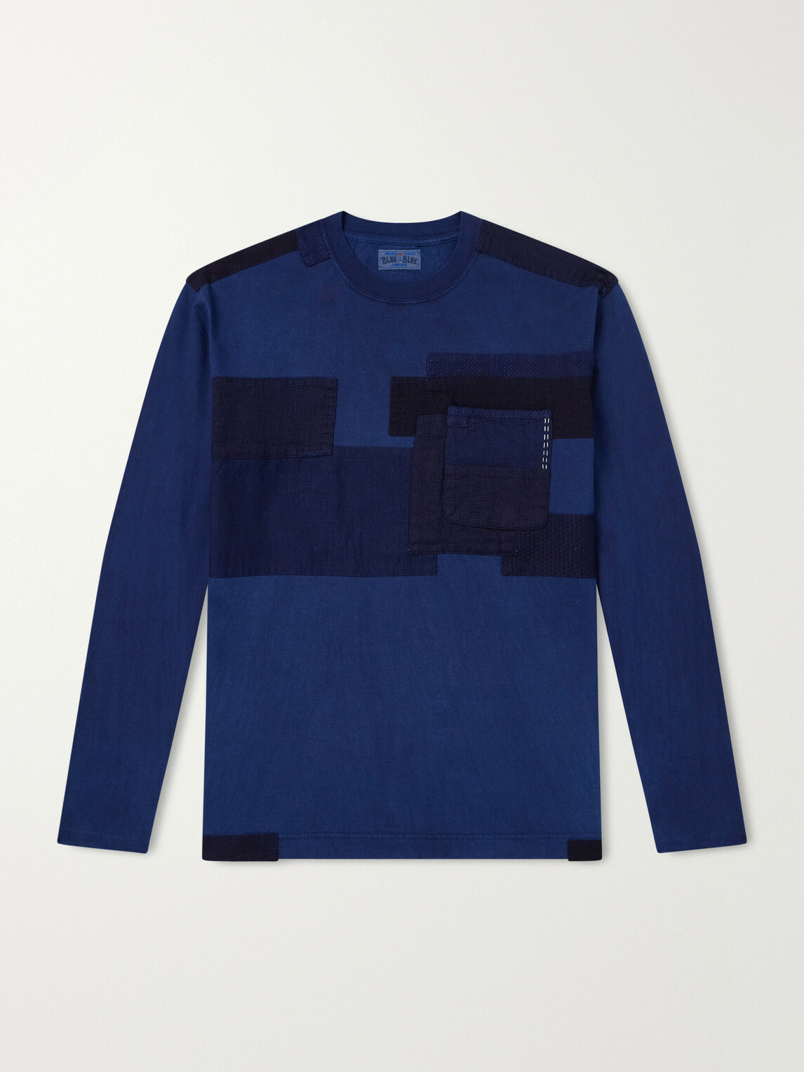 Blue Blue Japan - Nenrin Patchwork Cotton-Jersey T-Shirt - Blue