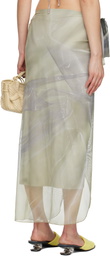 Serapis Green Draped Tarp Malong Maxi Skirt