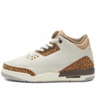 Air Jordan 3 Retro BG Sneakers in Light Orewood Brown/Metallic Gold