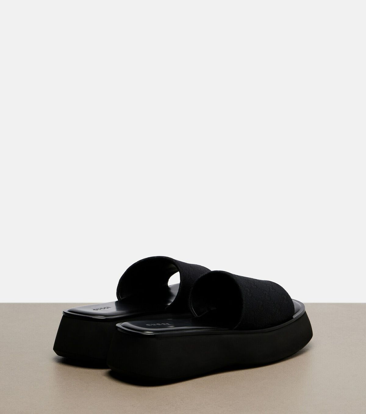 Gucci GG canvas platform slides