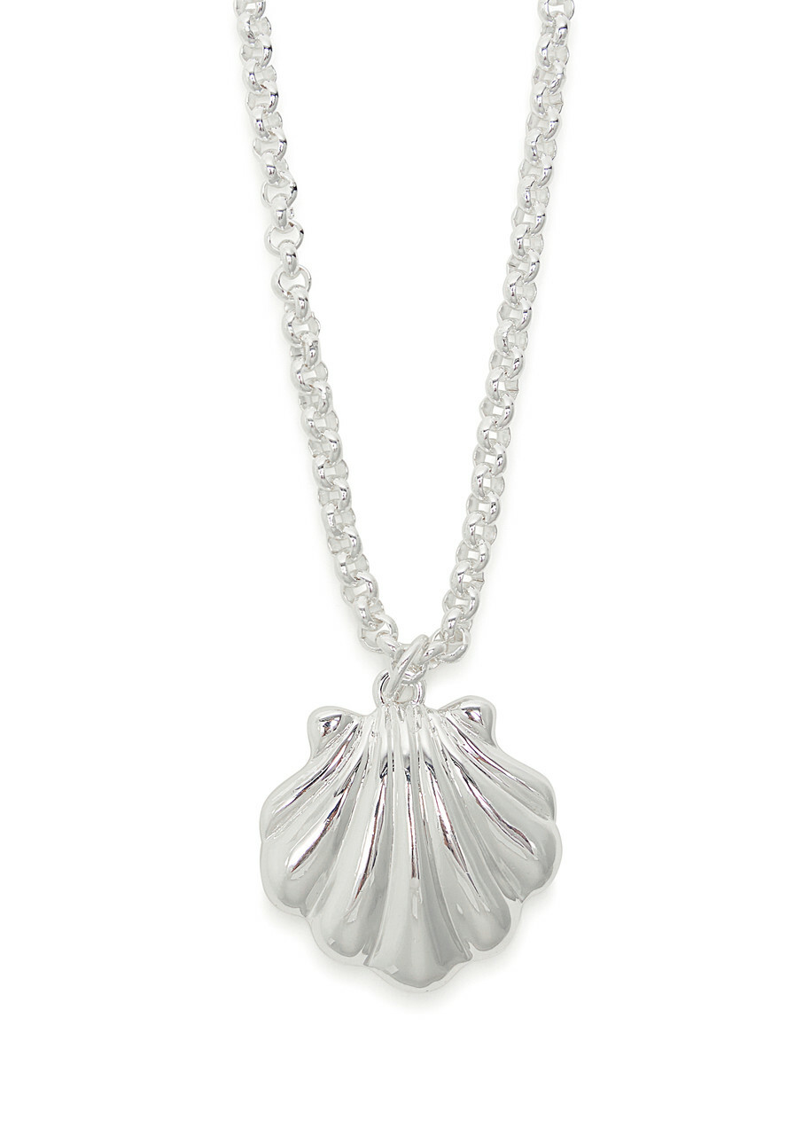 Timeless Pearly Shell Sterling Silver Necklace - One Size