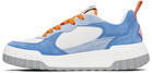 Casablanca White & Blue Suede Court Sneakers