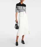 7 For All Mankind High-rise denim midi skirt