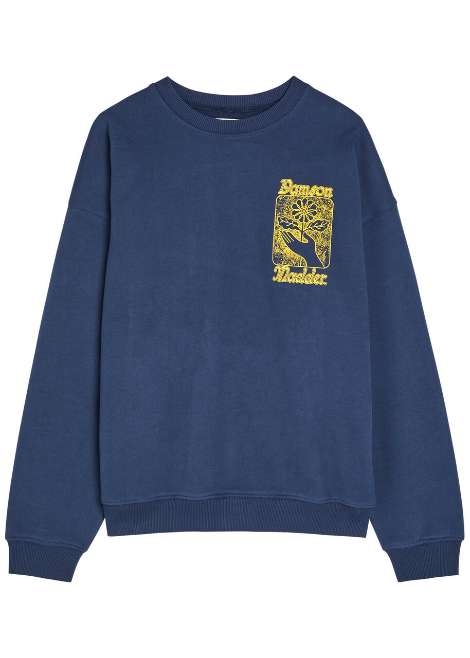 Damson Madder Daily Rituals Printed Cotton Sweatshirt Navy