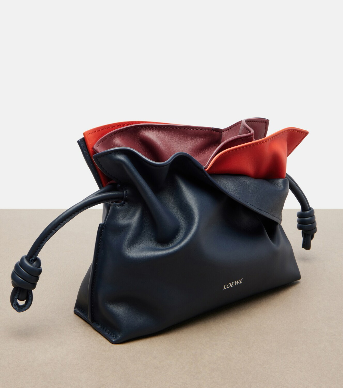 Loewe Layered Flamenco Mini leather clutch