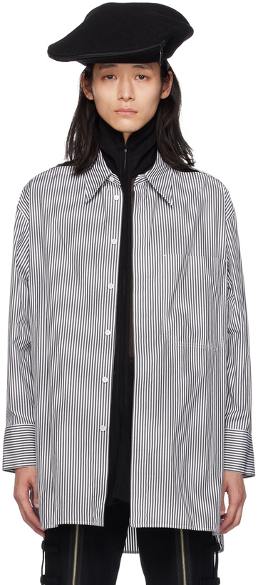 Photo: Y's White & Black Double-Layered Shirt