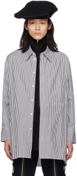 Y's White & Black Double-Layered Shirt