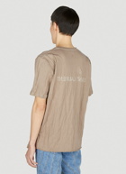 Saint Laurent - Crinkled Logo Print T-Shirt in Beige
