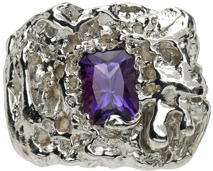 Vasiliki Silver Dapperling Amethyst Signet Ring