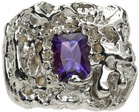 Vasiliki Silver Dapperling Amethyst Signet Ring