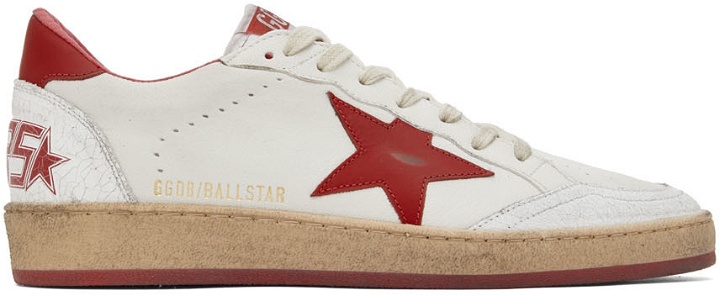 Photo: Golden Goose Red & White Ball Star Sneakers