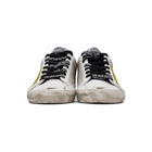 Golden Goose Silver and White Mesh Superstar Sneakers