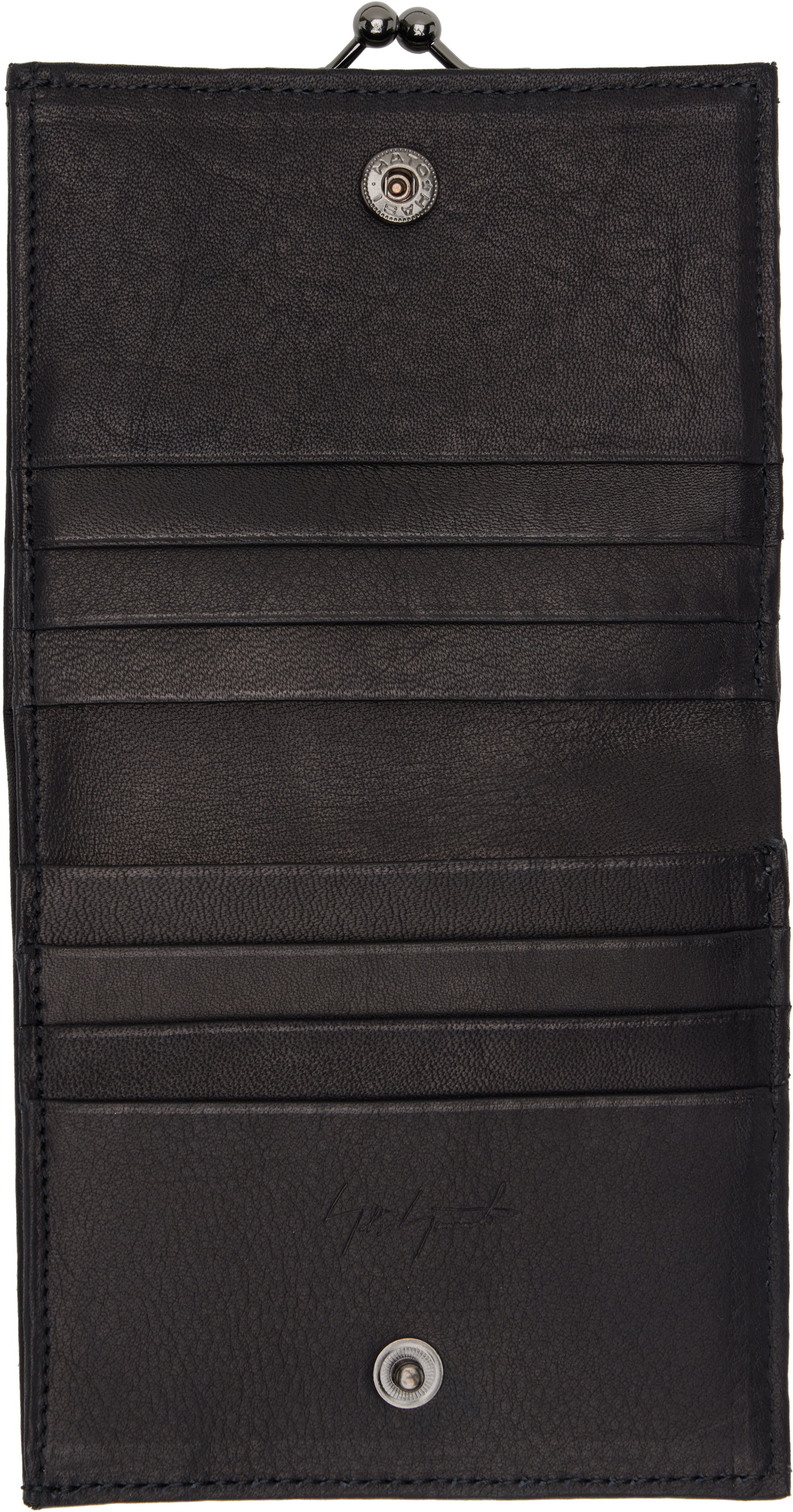 YOHJI YAMAMOTO Black Clasp M Wallet