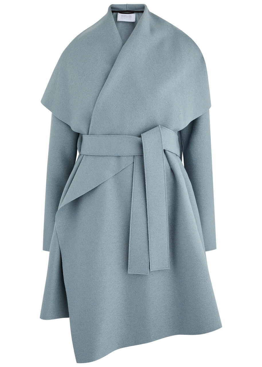 harris wharf london wool tie waist blanket coat