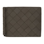 Bottega Veneta Grey Intrecciato Money Clip Wallet