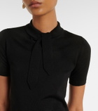 Valentino VLogo tie-neck wool-blend top