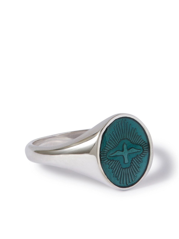 Photo: Miansai - Dove Sterling Silver and Enamel Ring - Silver