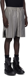 Rick Owens Gray Concordians Boxers Leather Shorts